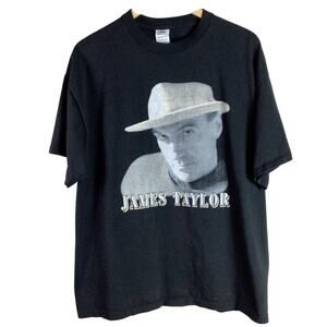 Vintage James Taylor 2008 Tour Folk T Shirt Black Gray XL